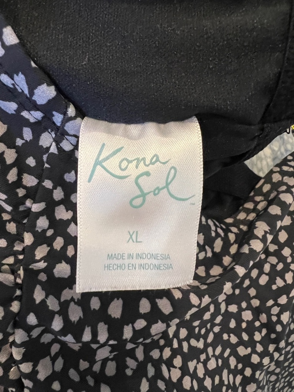 Kona Sol Tankini Top in Black with White Dot Print - Picture 8 of 8